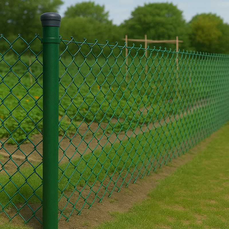 Green Chain Link Fence Kit – Straight Run, Complete Installation Set