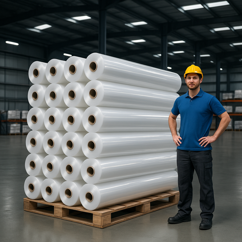 Clear Polythene Sheeting – 4m x 50m, 500 Gauge Medium-Duty Roll