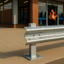 Crash Barrier Post – Bolt-Down Galvanised Upright for Surface Mounting