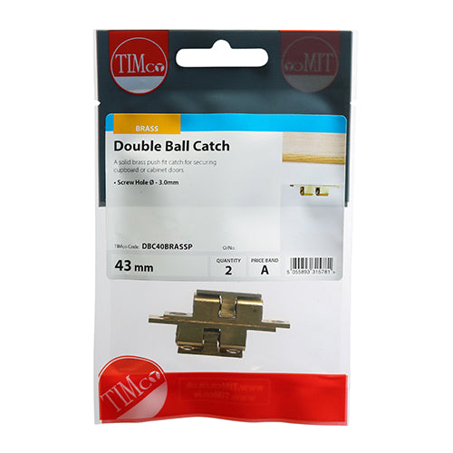 Double Ball Catches - Electro Brass - 43mm