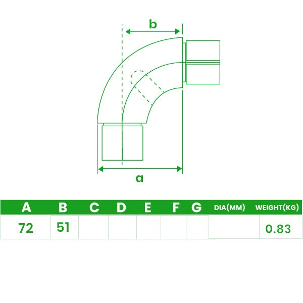DDA Handrail Elbow – Expanding 90° Connector for Accessible Rail Systems