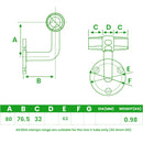 DDA Wall Bracket – Expanding Fix, 42.4mm Rail Mount