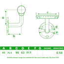 DDA Wall Bracket – Saddle Fixing, 42.4mm Rail Support