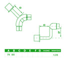 DDA Handrail Elbow – 90° Internal Corner, 42.4mm