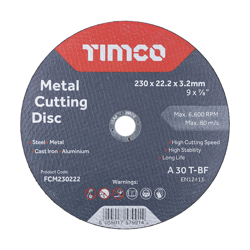 Bonded Abrasive Disc - For Cutting - 230 x 22.2 x 3.2