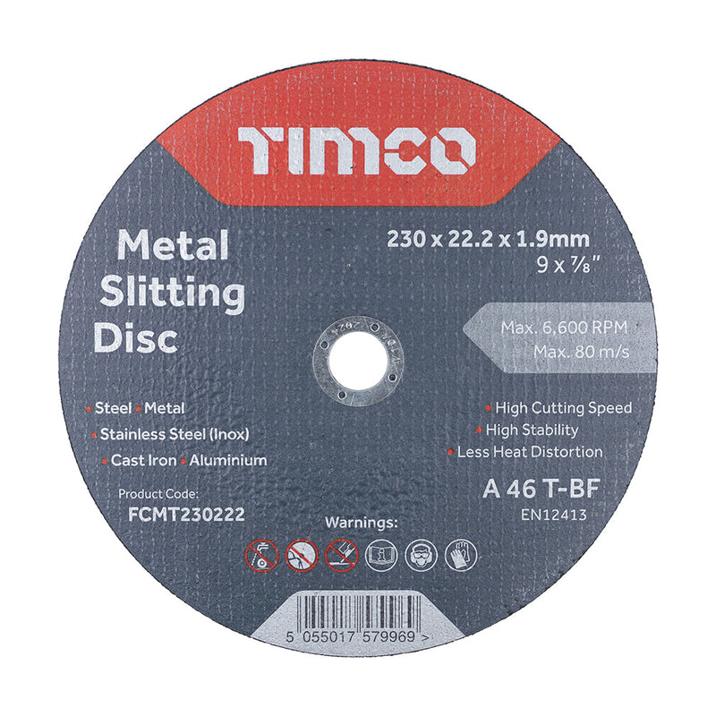 Bonded Abrasive Disc - For Cutting - 230 x 22.2 x 1.9