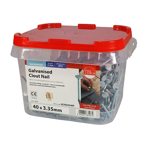 Clout Nails - Galvanised - 40 x 3.35