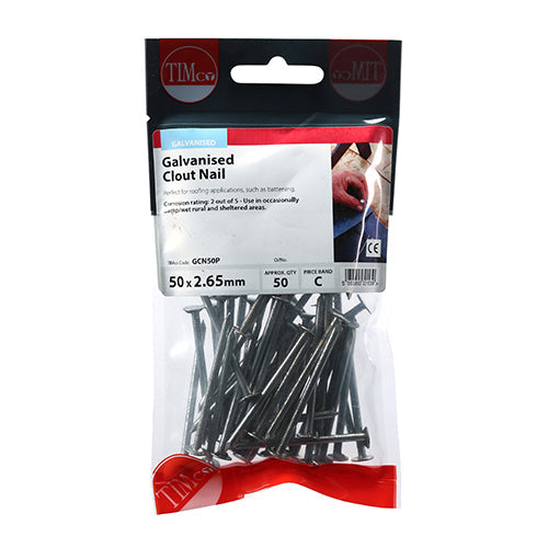 Clout Nails - Galvanised - 50 x 2.65