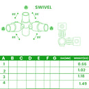 90° Corner Swivel Clamp – Multi-Angle Handrail Connector, 26.9mm to 48.3mm