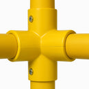 GRP 4 Way Corner – Yellow Clamp for 50mm Handrail Tube