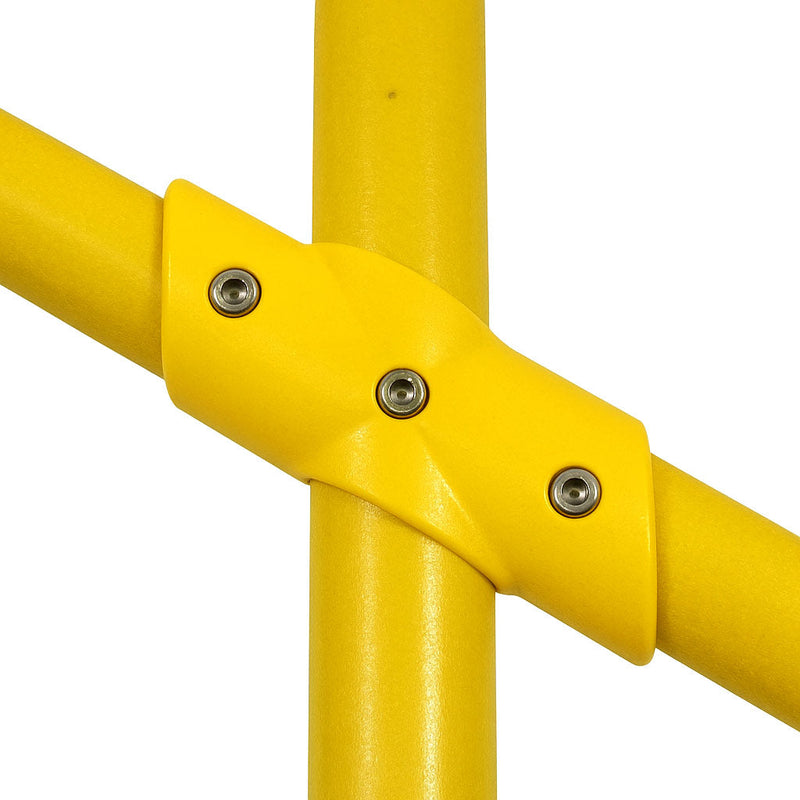 GRP 60° 4 Way Connector – Yellow Clamp for 50mm Handrail Tube