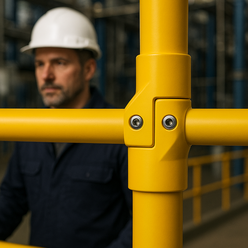 GRP P Joint – Adjustable Clamp for 50mm Handrail Tube, Yellow