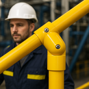 GRP Universal 3 Way Connector – Yellow, Adjustable for 50mm Handrail Tube