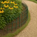 Premium Garden Border Fence – Green Arch Top Coated Steel