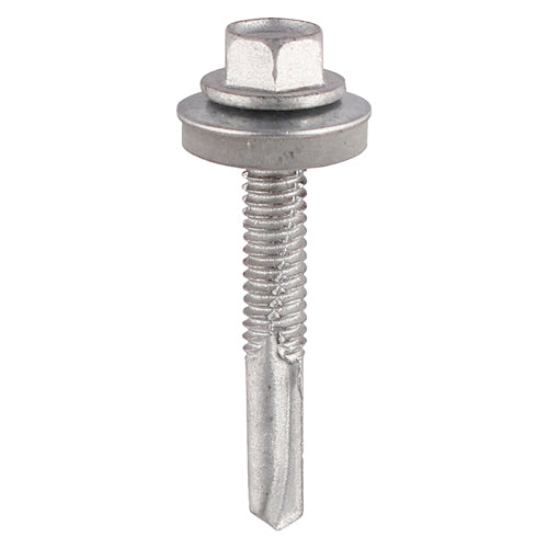 Metal Construction Heavy Section Screws - Hex - EPDM Washer - Self-Drilling - Zinc - 5.5 x 38
