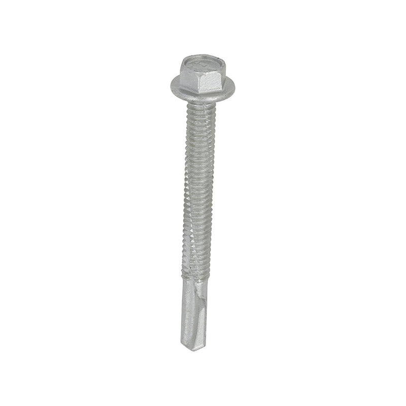 Metal Construction Heavy Section Screws - Hex - Self-Drilling - Exterior - Silver Organic - 5.5 x 55