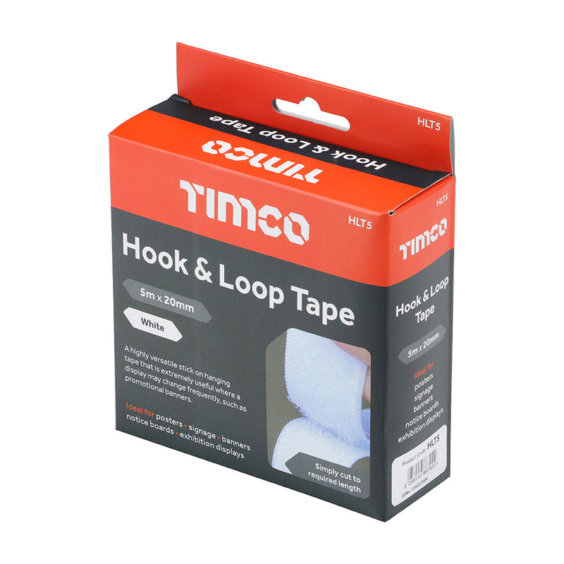 Hook and Loop Tape - 5m x 20mm