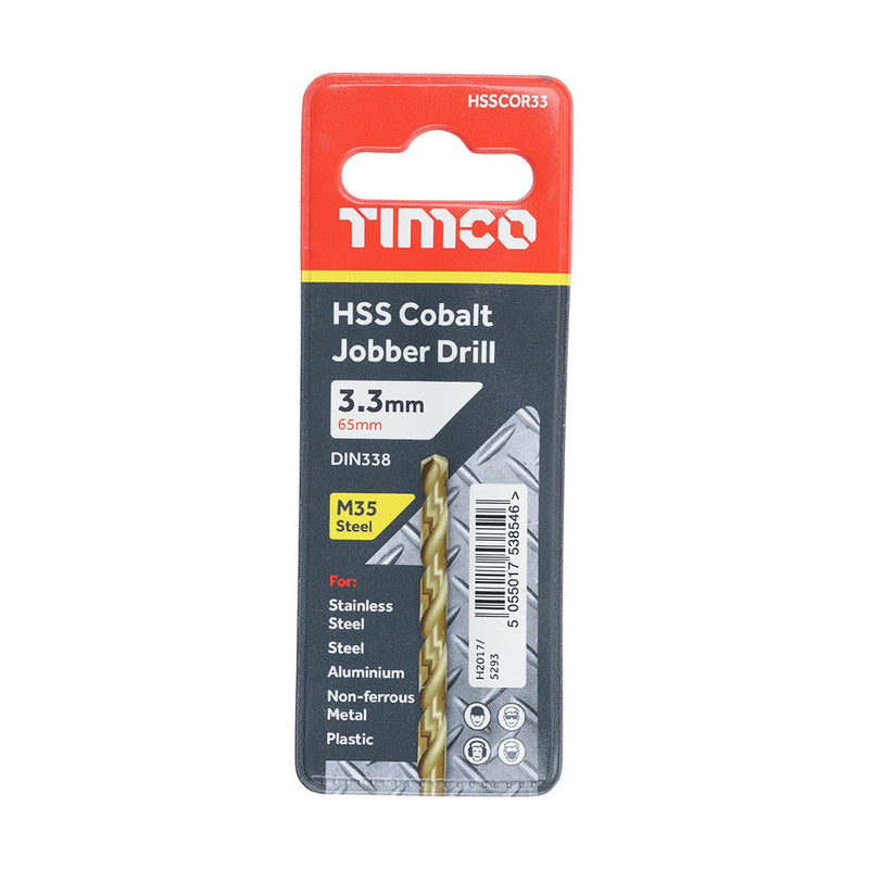 Ground Jobber Drills - Cobalt M35 - 3.3mm