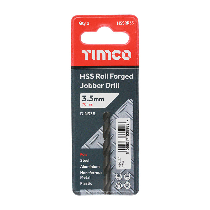Roll Forged Jobber Drills - HSS - 3.5mm