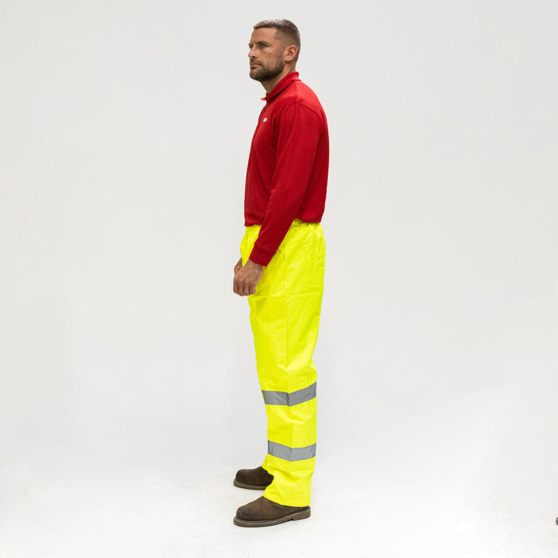 Hi-Visibility Elasticated Waist Trousers - Yellow - Large