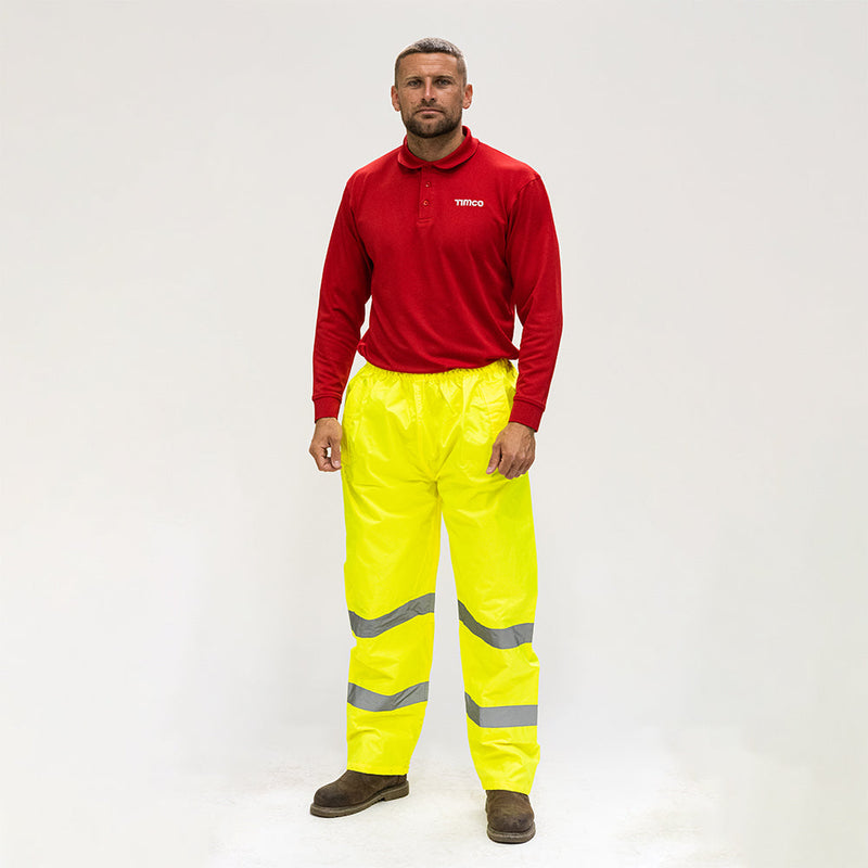 Hi-Visibility Elasticated Waist Trousers - Yellow - X Large