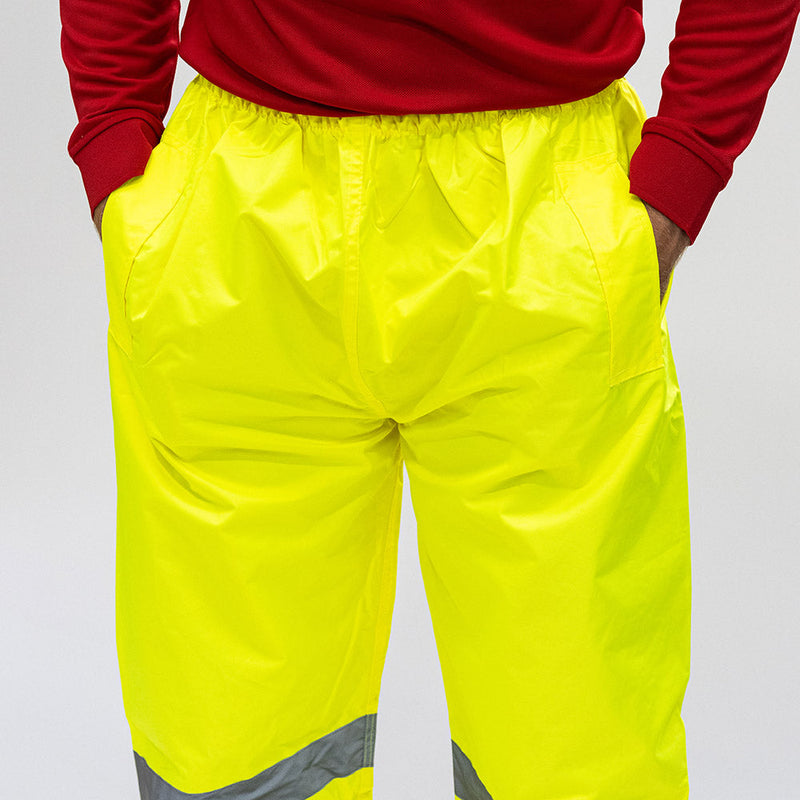 Hi-Visibility Elasticated Waist Trousers - Yellow - X Large