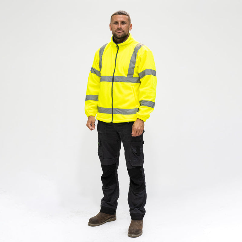 Hi-Visibility Fleece Jacket - Yellow - Medium