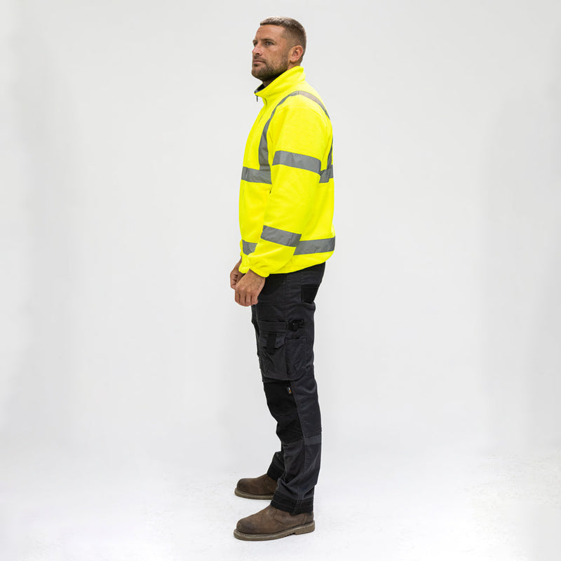 Hi-Visibility Fleece Jacket - Yellow - Medium