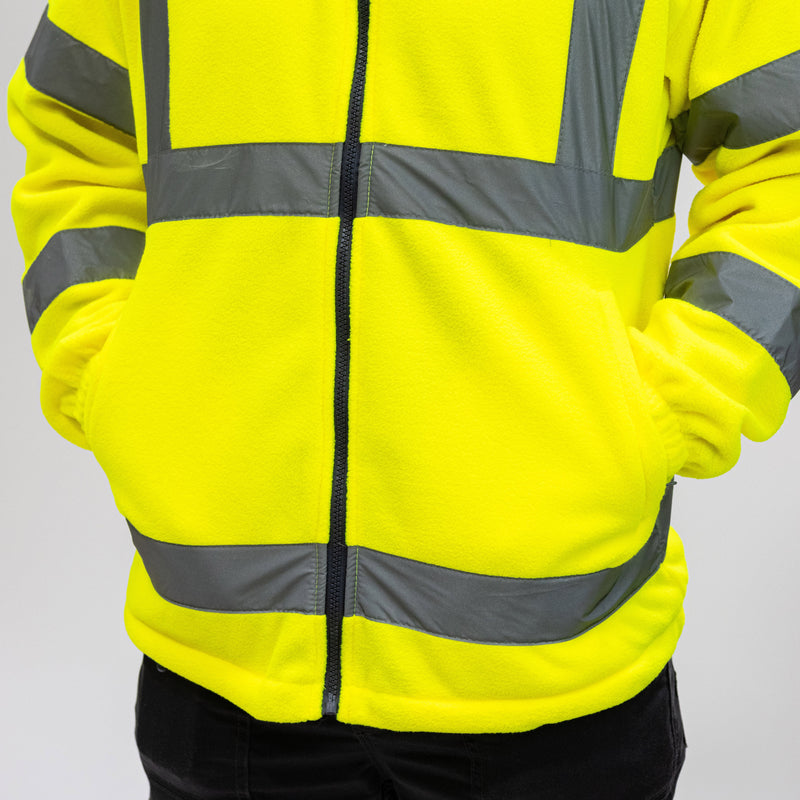 Hi-Visibility Fleece Jacket - Yellow - Medium