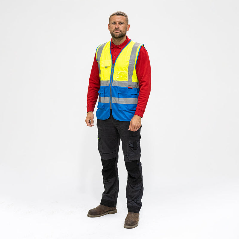 Hi-Visibility Executive Vest - Yellow & Blue - XXX Large