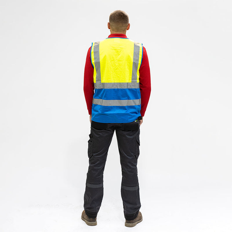 Hi-Visibility Executive Vest - Yellow & Blue - Large