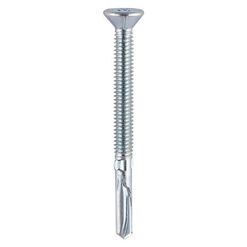 Metal Construction Timber to Heavy Section Screws - Countersunk - Wing-Tip - Self-Drilling - Zinc - 5.5 x 100