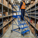 Heavy Duty Metal Ladders – 500kg Capacity – All-Welded – 700mm Wide Platform – Warehouse Steps