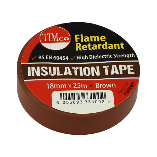 PVC Insulation Tape - Brown - 25m x 18mm