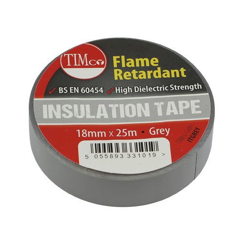 PVC Insulation Tape - Grey - 25m x 18mm