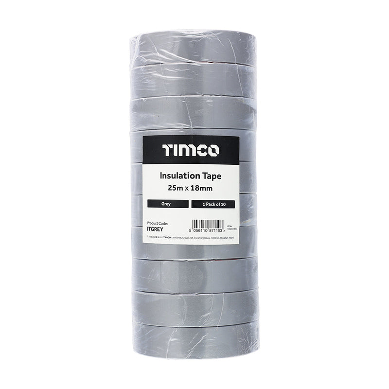 PVC Insulation Tape - Grey - 25m x 18mm