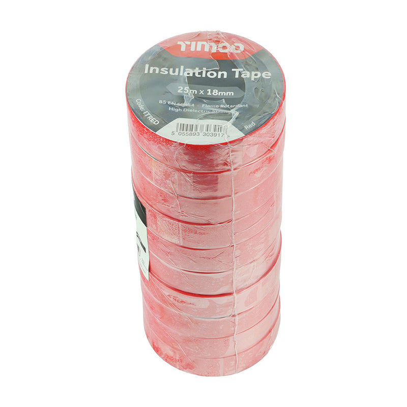 PVC Insulation Tape - Red - 25m x 18mm