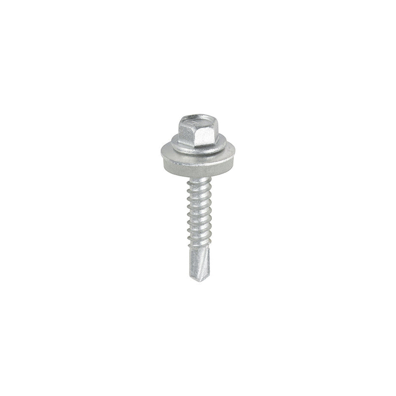 Metal Construction Light Section Screws - Hex - EPDM Washer - Self-Drilling - Exterior - Silver Organic - 5.5 x 32
