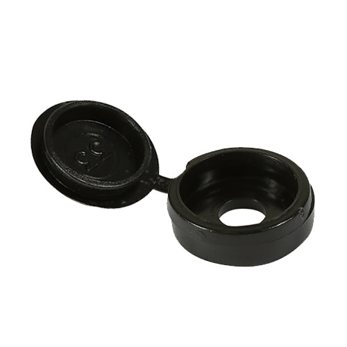 Hinged Screw Caps - Large - Black - To fit 5.0 to 6.0 Screw