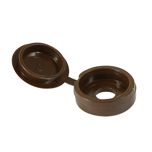 Hinged Screw Caps - Large - Brown - To fit 5.0 to 6.0 Screw