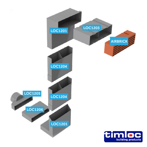 Timloc Underfloor, Vent, Horizontal Front Extension  - 1203 - '+ 115mm