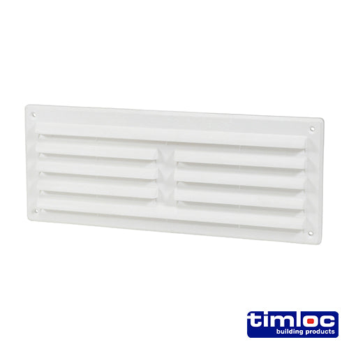 Timloc Internal Plastic Louvre Grille Vent with Flyscreen - White - 1207WF - 260 x 104