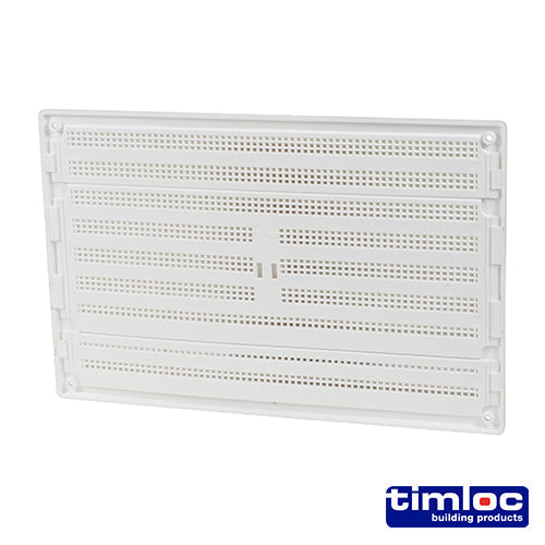 Timloc Internal Plastic Louvre Grille Vent with Flyscreen - White - 1211WF - 260 x 170