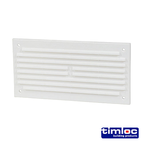 Timloc Internal Plastic Louvre Mini Grille Vent with Flyscreen - White - 1218WF - 166 x 85