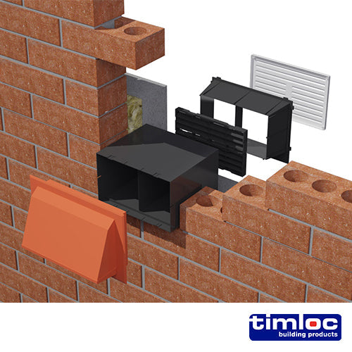 Timloc Through-Wall Cavity Sleeve Baffle - Black - 1238 - 229 x 76