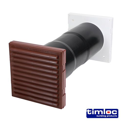 Timloc Aero Core Through-Wall Vent Set with Baffle - Brown - ACV7BR - 127 x 350