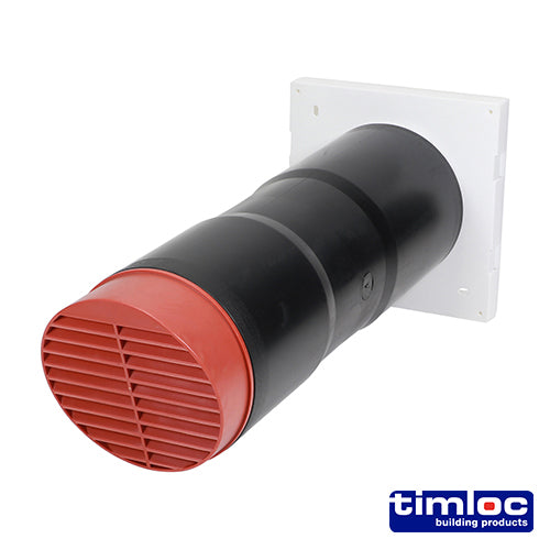 Timloc Aero Core Through-Wall Vent High Rise and Baffle - Terracotta - ACV7HRTE - 127 x 350