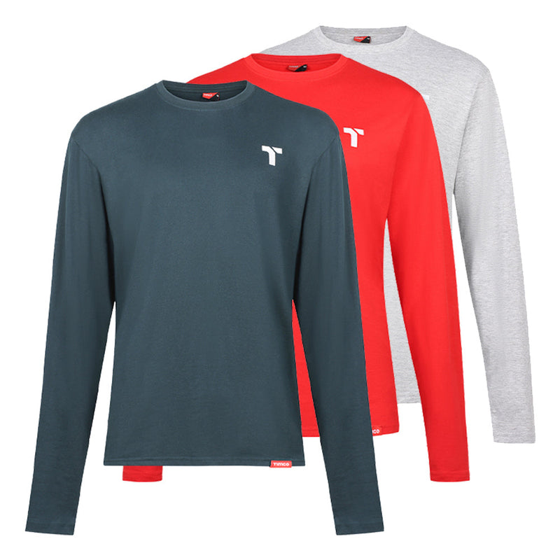 Long Sleeve Trade T-Shirt Pack - Large (Grey/Red/Green)