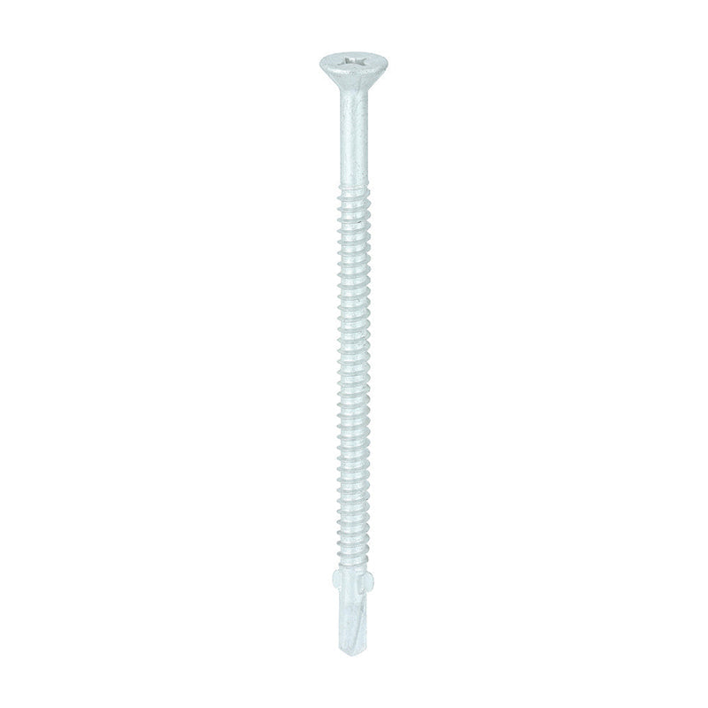 Metal Construction Timber to Light Section Screws - Countersunk - Wing-Tip - Self-Drilling - Exterior - Silver Organic - 5.5 x 100