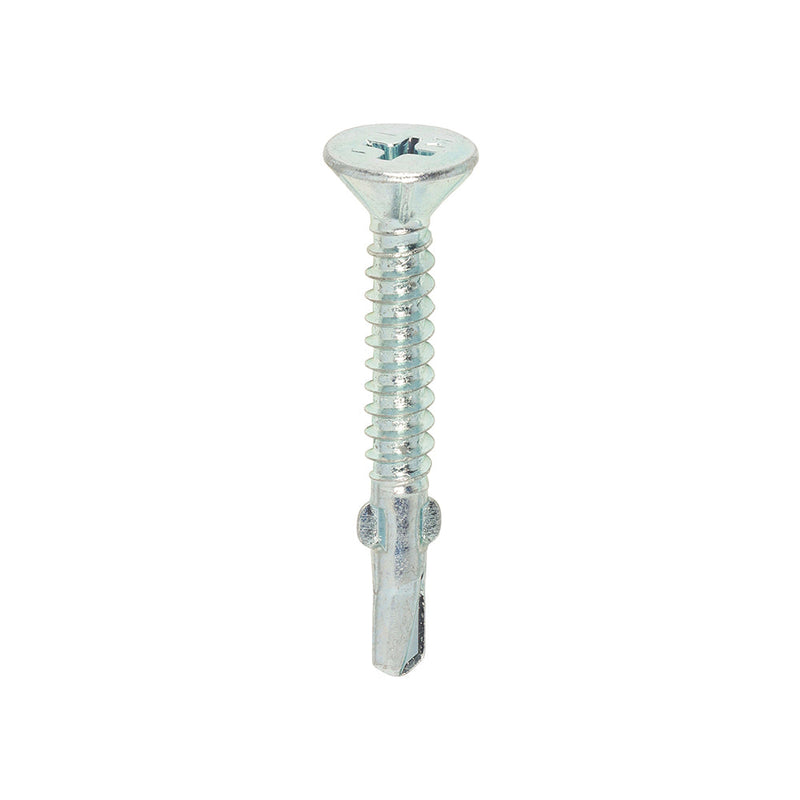 Metal Construction Timber to Light Section Screws - Countersunk - Wing-Tip - Self-Drilling - Zinc - 4.8 x 38